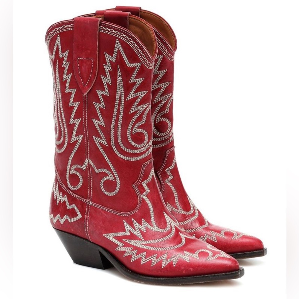 Brand new Isabel Marant red and white leather boots size 7